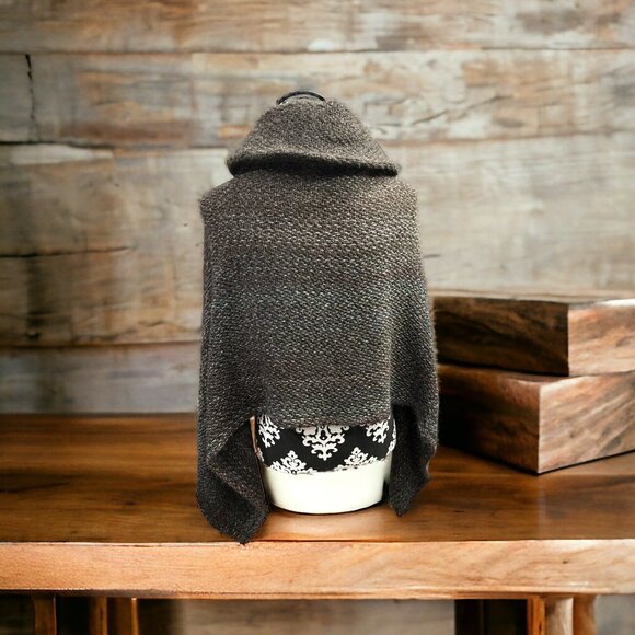 John Branigan Weavers Wool Women’s Shawl Collar MultiColor Brown Handmade O/S - Picture 2 of 8